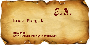 Encz Margit névjegykártya